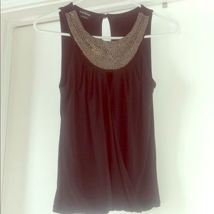Bebe beaded spandex tank top